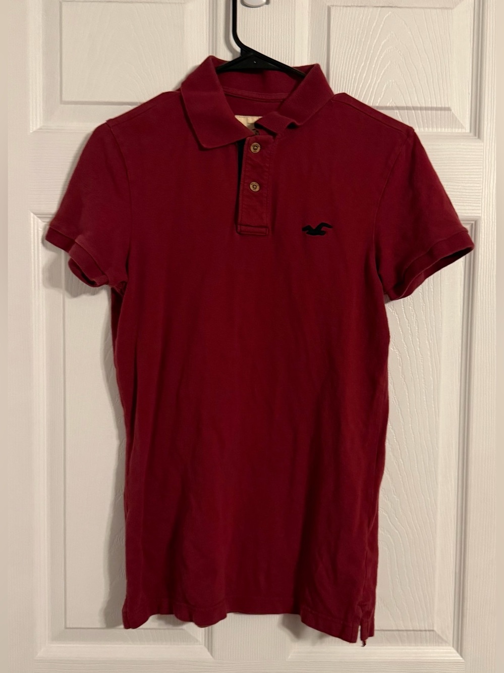 Hollister Women’s Shirt Sleeve Polo Shirt Maroon Size Small